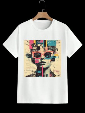 Women face art design t-shirt